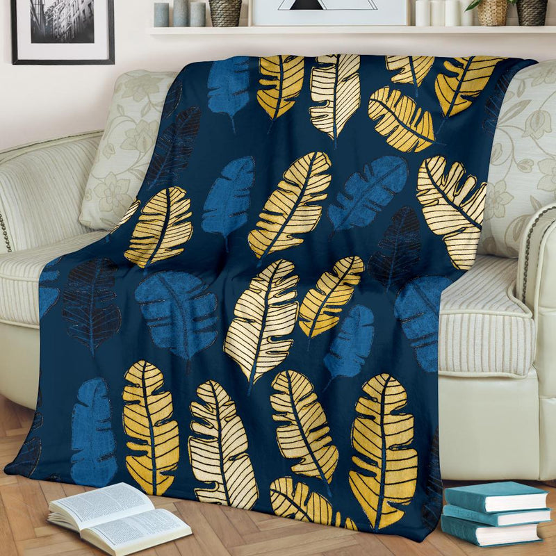 Banana Leaf Pattern Print Design BL09 Fleece Blankete