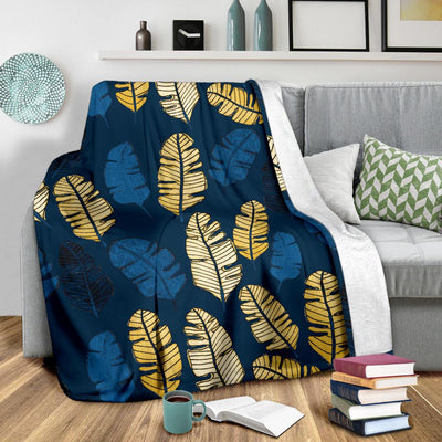 Banana Leaf Pattern Print Design BL09 Fleece Blankete