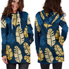 Banana Leaf Pattern Print Design BL09 Women Hoodie Dress