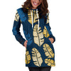 Banana Leaf Pattern Print Design BL09 Women Hoodie Dress