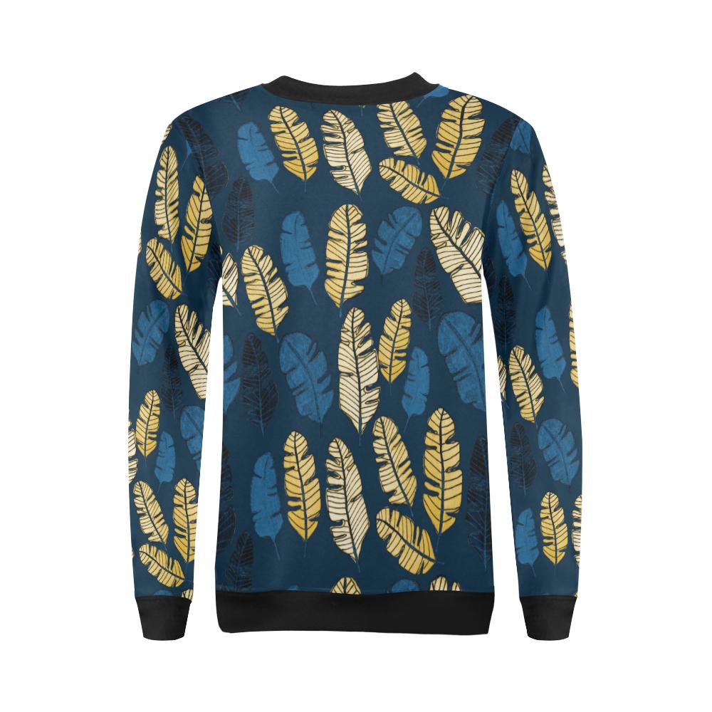 Banana Leaf Pattern Print Design BL09 Women Long Sleeve Sweatshirt-JorJune