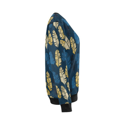 Banana Leaf Pattern Print Design BL09 Women Long Sleeve Sweatshirt-JorJune
