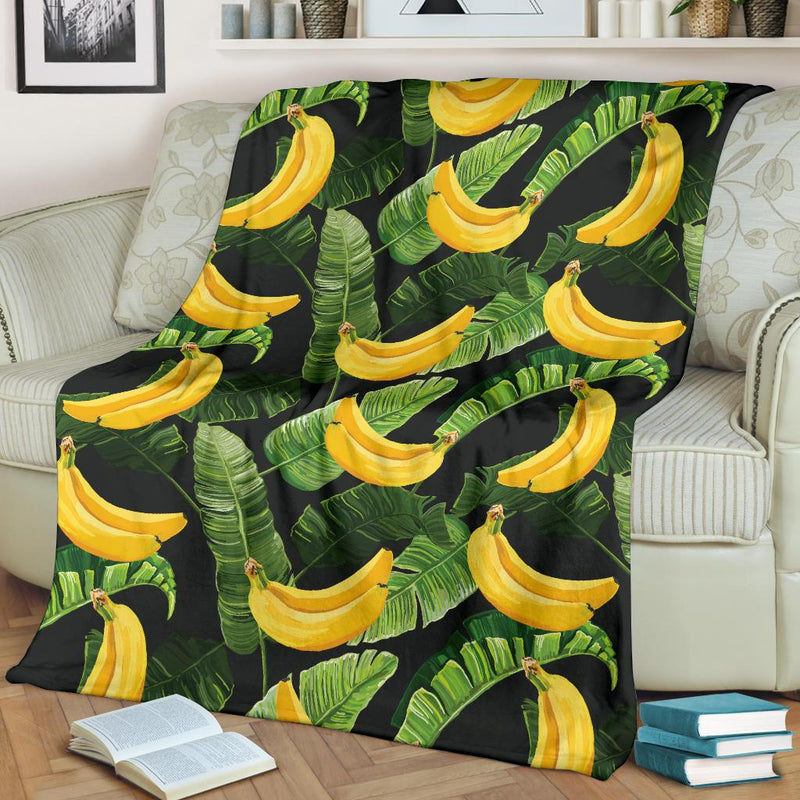Banana Pattern Print Design BA01 Fleece Blankete