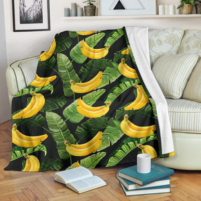 Banana Pattern Print Design BA01 Fleece Blankete