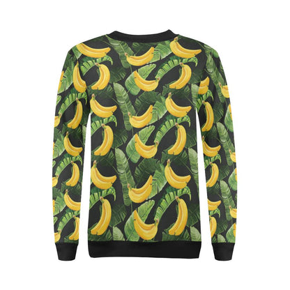 Banana Pattern Print Design BA01 Women Long Sleeve Sweatshirt-JorJune