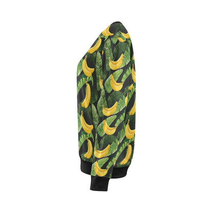 Banana Pattern Print Design BA01 Women Long Sleeve Sweatshirt-JorJune