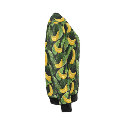 Banana Pattern Print Design BA01 Women Long Sleeve Sweatshirt-JorJune
