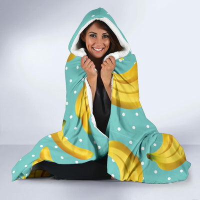 Banana Pattern Print Design BA02 Hooded Blanket-JORJUNE.COM