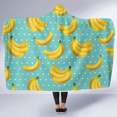 Banana Pattern Print Design BA02 Hooded Blanket-JORJUNE.COM