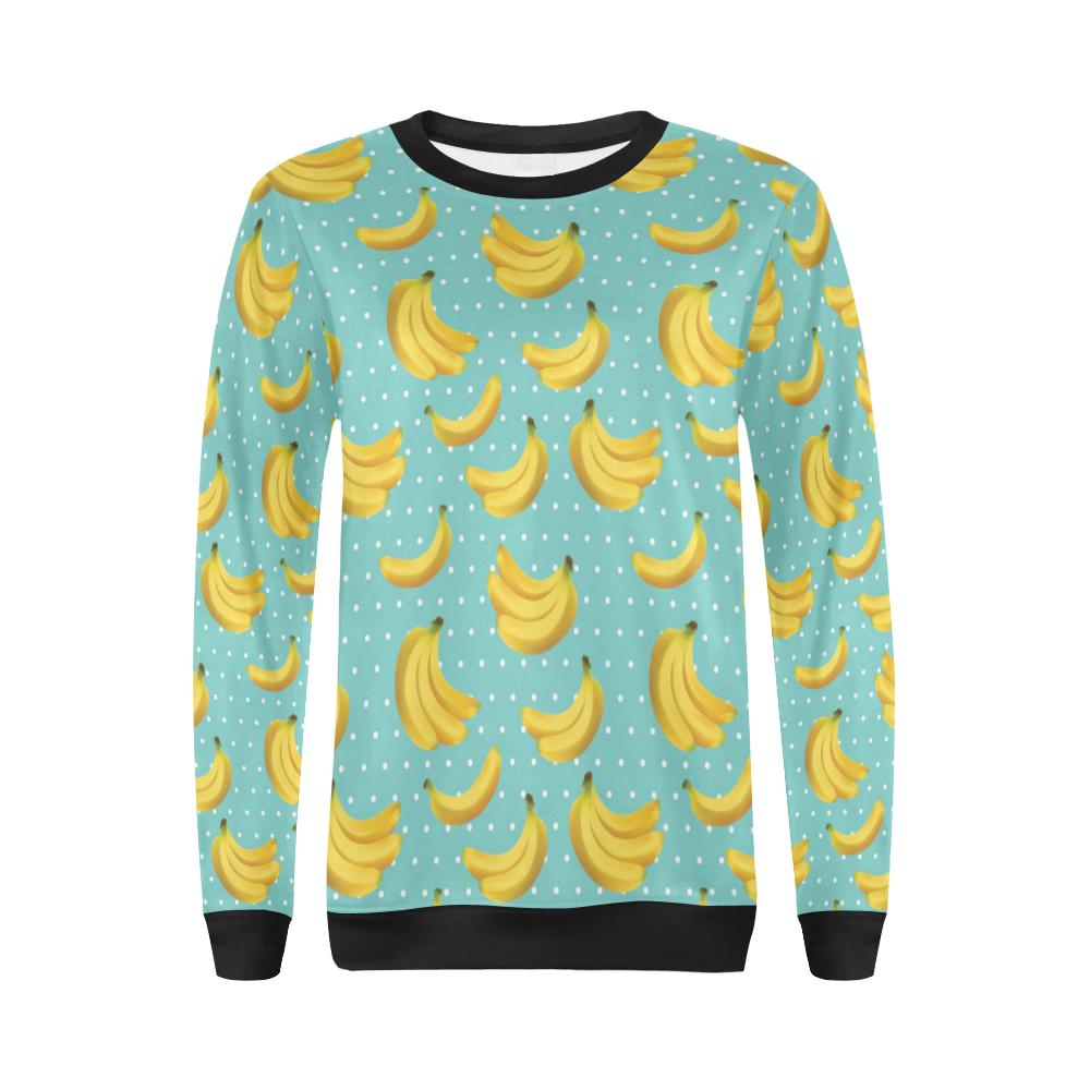 Banana Pattern Print Design BA02 Women Long Sleeve Sweatshirt-JorJune