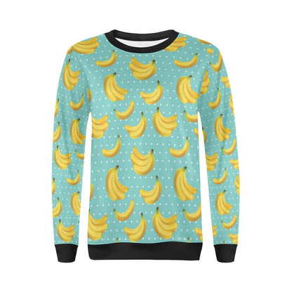 Banana Pattern Print Design BA02 Women Long Sleeve Sweatshirt-JorJune