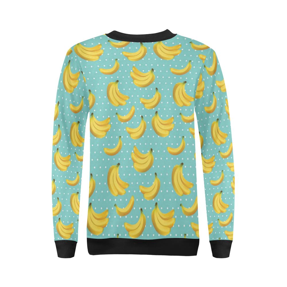 Banana Pattern Print Design BA02 Women Long Sleeve Sweatshirt-JorJune
