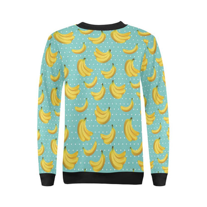 Banana Pattern Print Design BA02 Women Long Sleeve Sweatshirt-JorJune