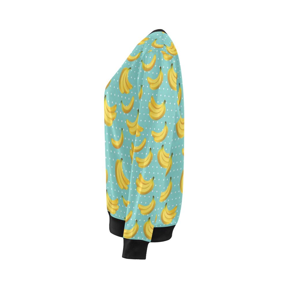 Banana Pattern Print Design BA02 Women Long Sleeve Sweatshirt-JorJune
