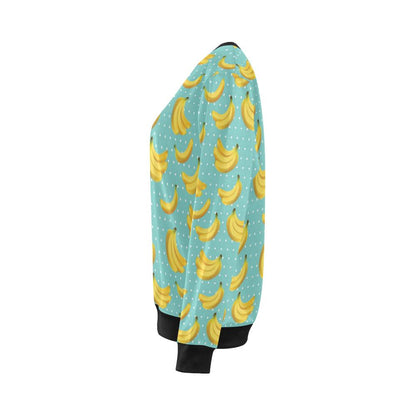 Banana Pattern Print Design BA02 Women Long Sleeve Sweatshirt-JorJune