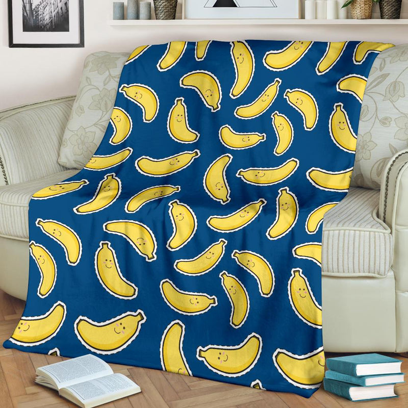 Banana Pattern Print Design BA03 Fleece Blankete