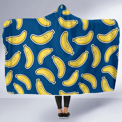 Banana Pattern Print Design BA03 Hooded Blanket-JORJUNE.COM