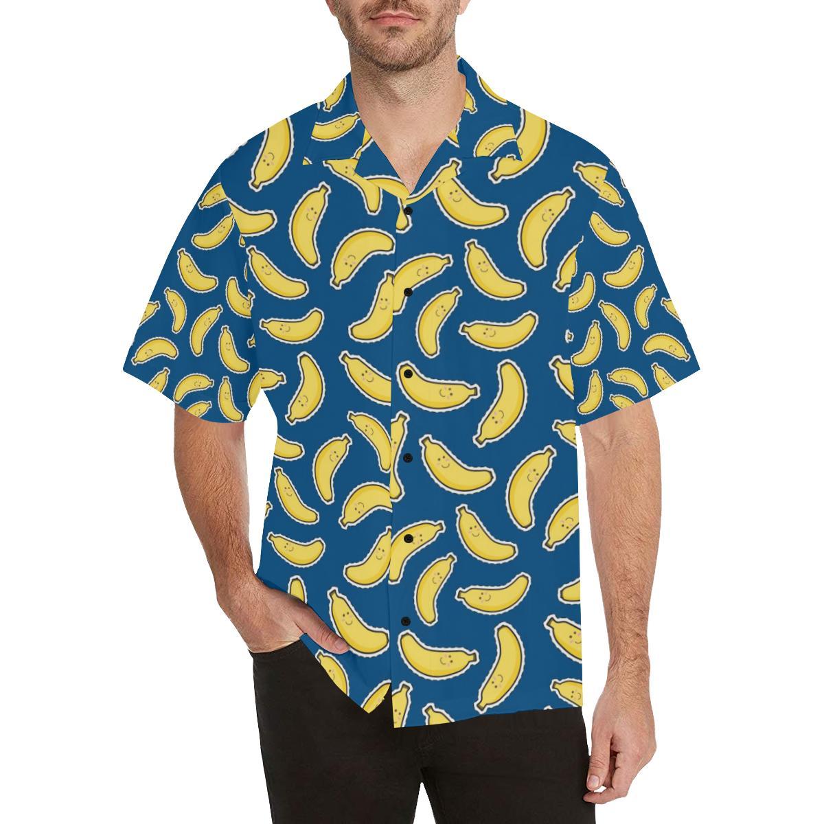 Banana Pattern Print Design BA03 Men Hawaiian Shirt-JorJune
