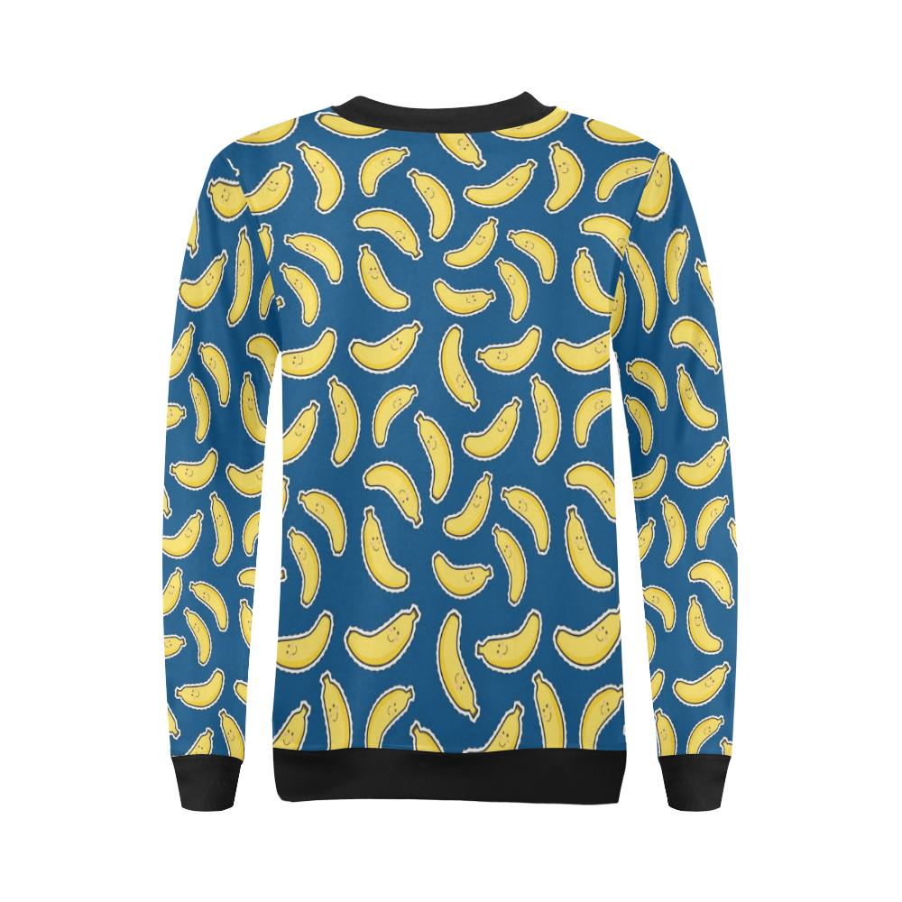 Banana Pattern Print Design BA03 Women Long Sleeve Sweatshirt-JorJune
