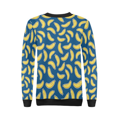 Banana Pattern Print Design BA03 Women Long Sleeve Sweatshirt-JorJune