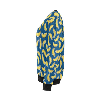 Banana Pattern Print Design BA03 Women Long Sleeve Sweatshirt-JorJune