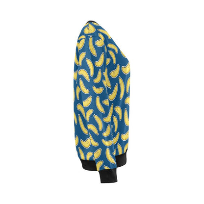 Banana Pattern Print Design BA03 Women Long Sleeve Sweatshirt-JorJune