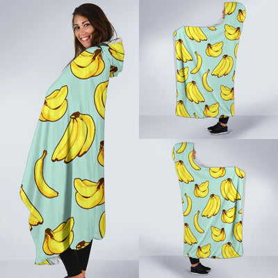 Banana Pattern Print Design BA04 Hooded Blanket-JORJUNE.COM