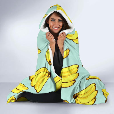 Banana Pattern Print Design BA04 Hooded Blanket-JORJUNE.COM