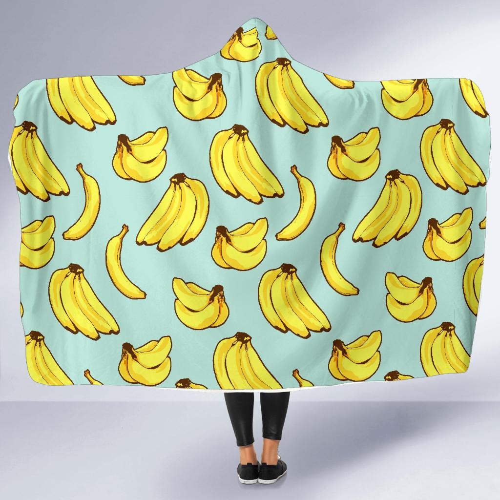 Banana Pattern Print Design BA04 Hooded Blanket-JORJUNE.COM