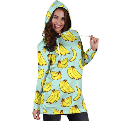 Banana Pattern Print Design BA04 Women Hoodie Dress