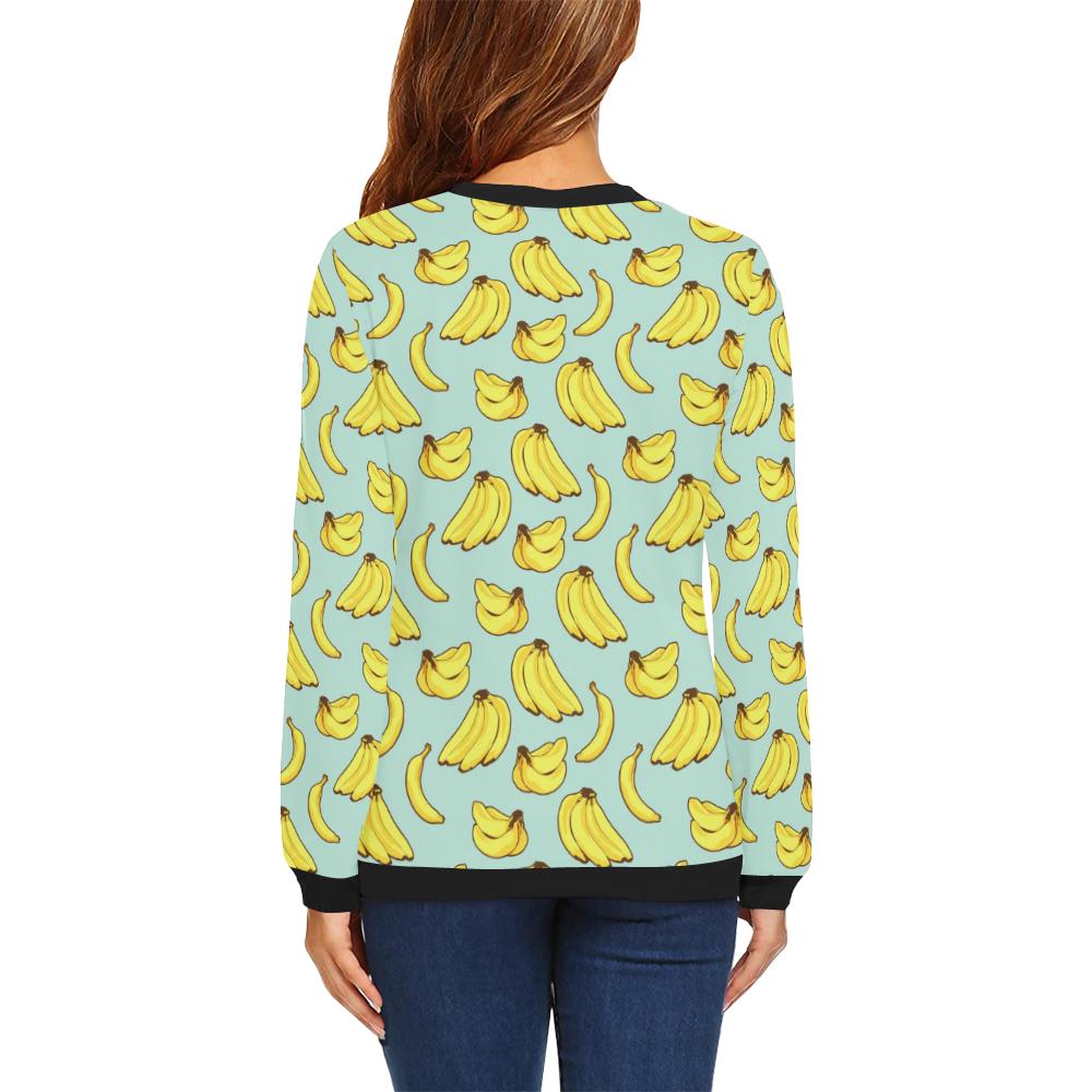 Banana Pattern Print Design BA04 Women Long Sleeve Sweatshirt-JorJune