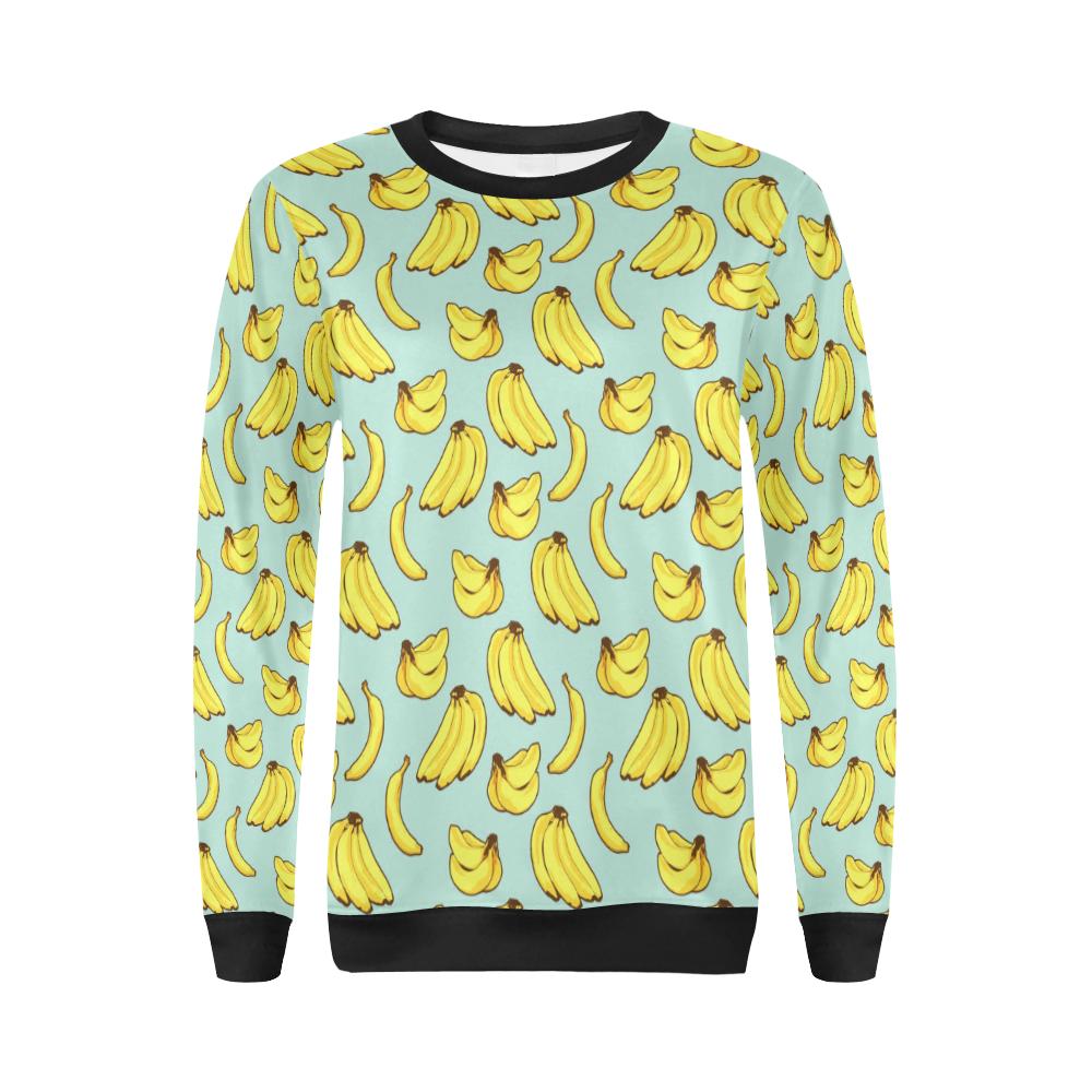 Banana Pattern Print Design BA04 Women Long Sleeve Sweatshirt-JorJune