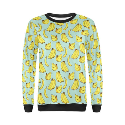 Banana Pattern Print Design BA04 Women Long Sleeve Sweatshirt-JorJune