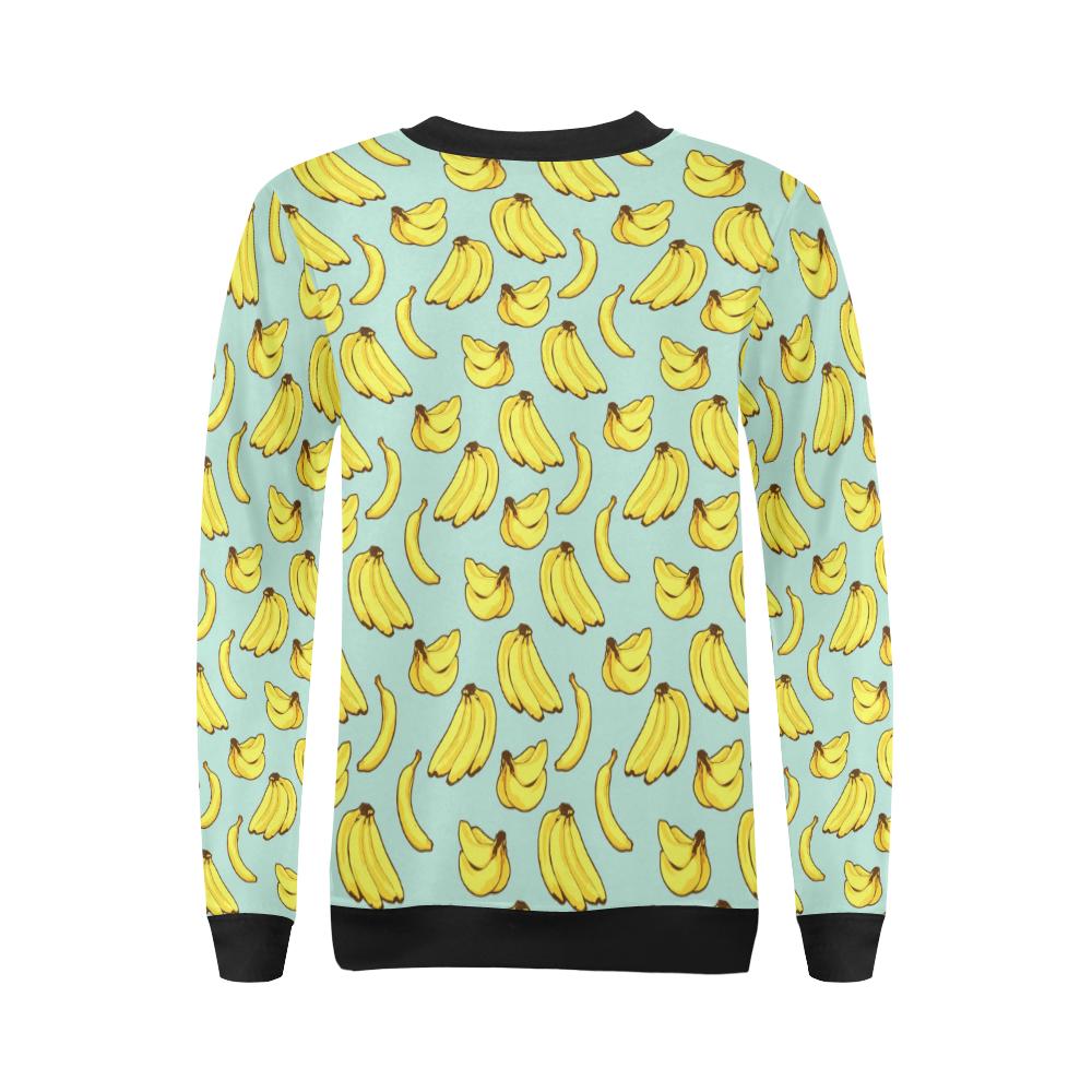 Banana Pattern Print Design BA04 Women Long Sleeve Sweatshirt-JorJune