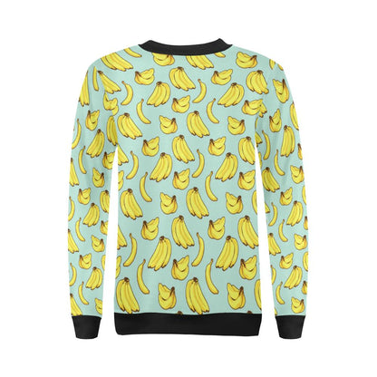 Banana Pattern Print Design BA04 Women Long Sleeve Sweatshirt-JorJune