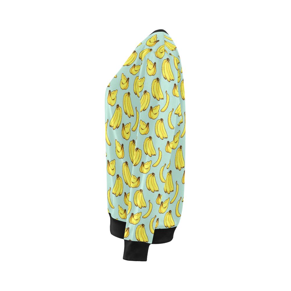 Banana Pattern Print Design BA04 Women Long Sleeve Sweatshirt-JorJune