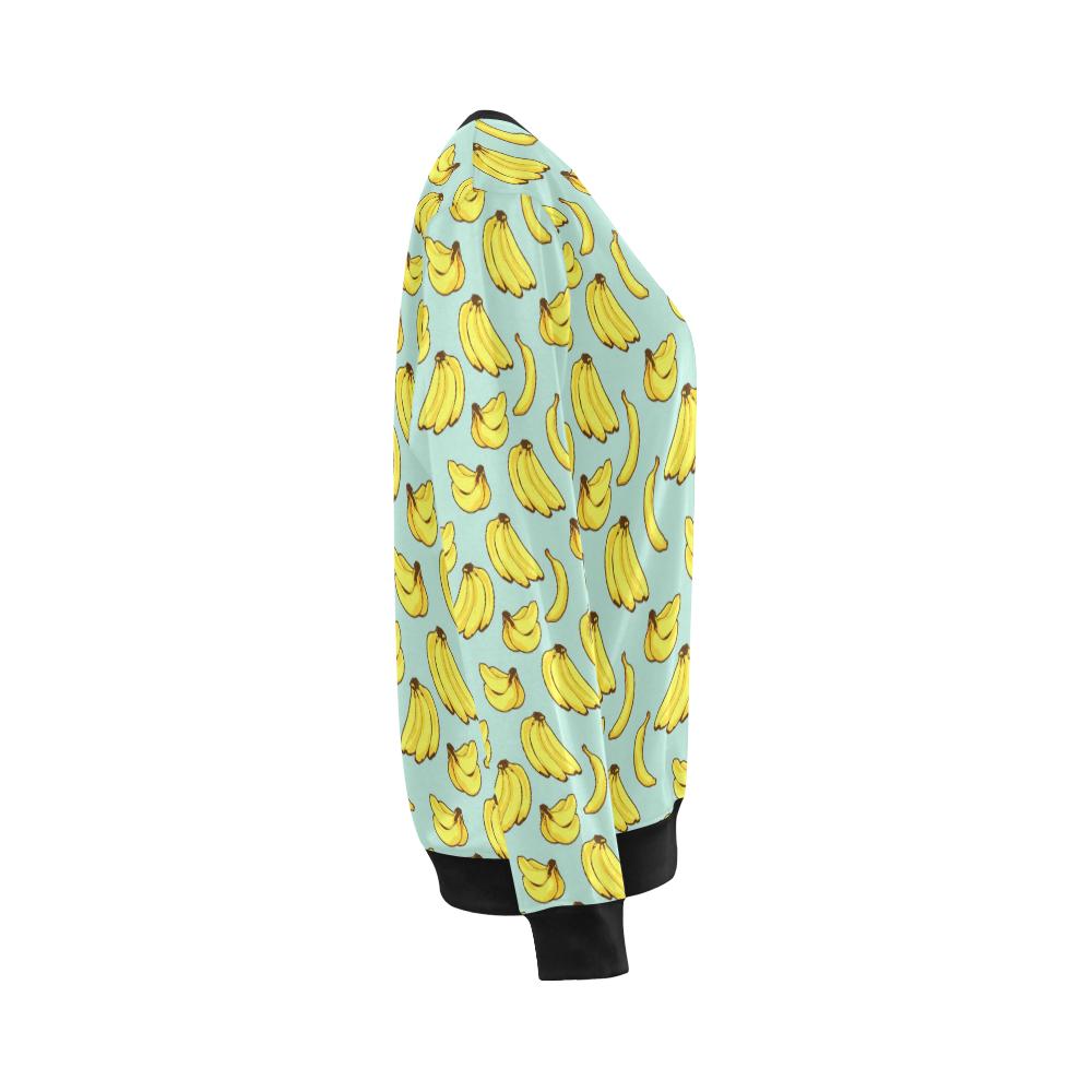 Banana Pattern Print Design BA04 Women Long Sleeve Sweatshirt-JorJune