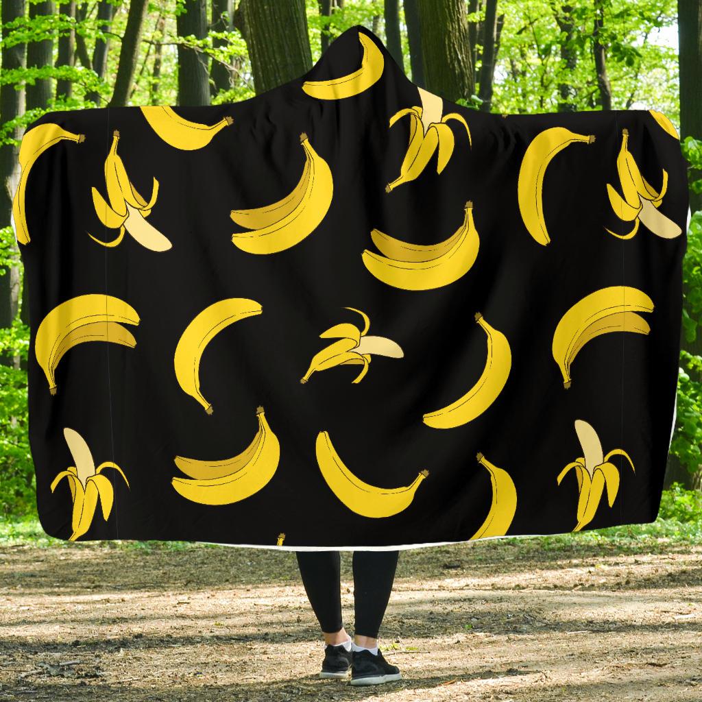 Banana Pattern Print Design BA05 Hooded Blanket-JORJUNE.COM