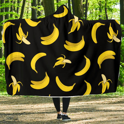 Banana Pattern Print Design BA05 Hooded Blanket-JORJUNE.COM