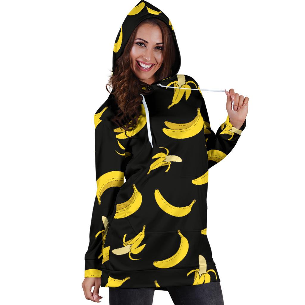 Banana Pattern Print Design BA05 Women Hoodie Dress