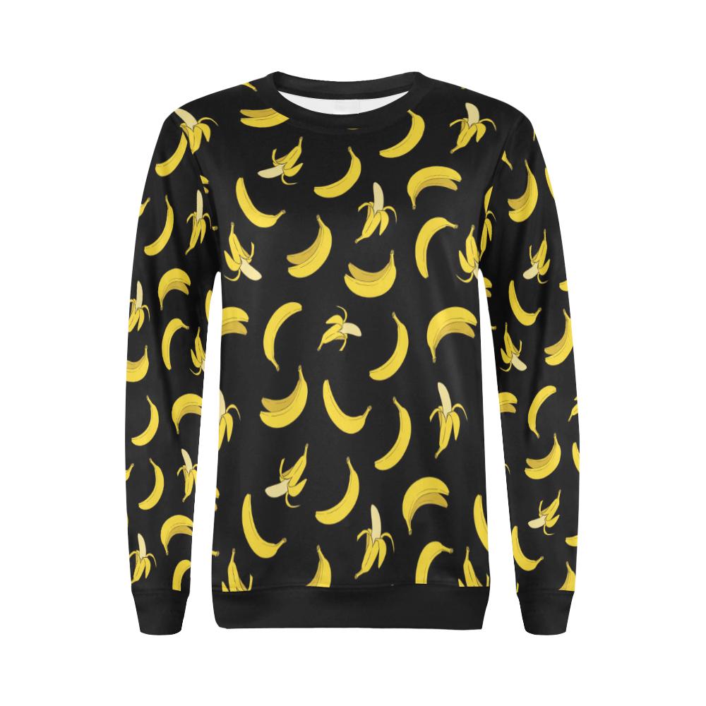 Banana Pattern Print Design BA05 Women Long Sleeve Sweatshirt-JorJune