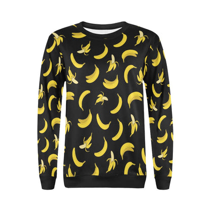 Banana Pattern Print Design BA05 Women Long Sleeve Sweatshirt-JorJune
