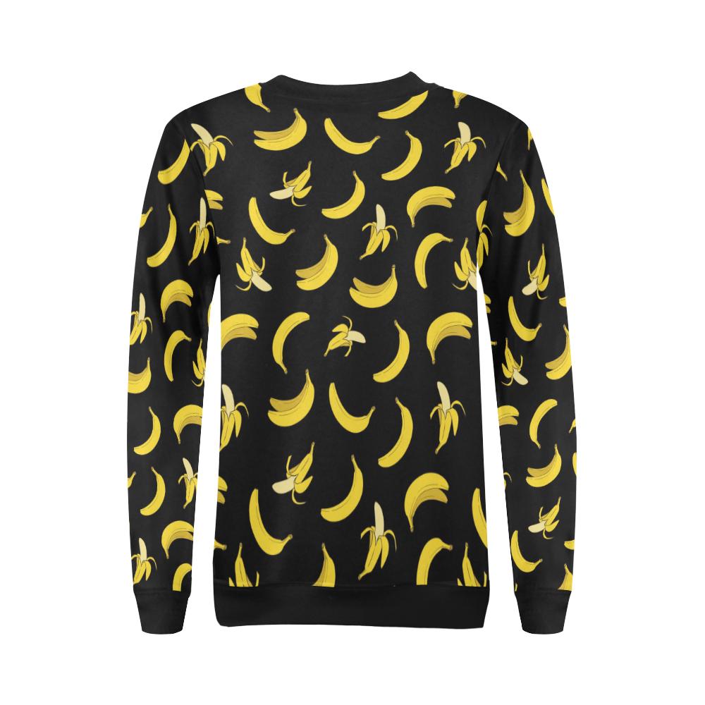 Banana Pattern Print Design BA05 Women Long Sleeve Sweatshirt-JorJune