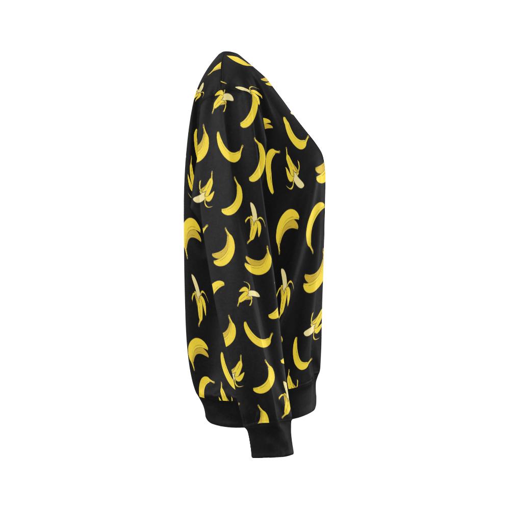 Banana Pattern Print Design BA05 Women Long Sleeve Sweatshirt-JorJune