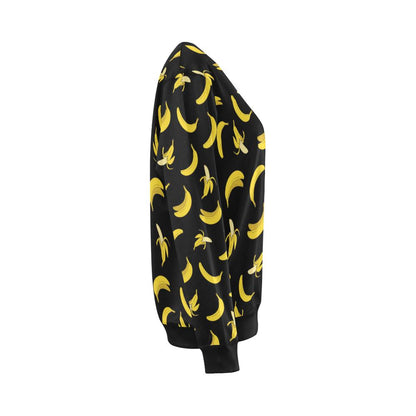 Banana Pattern Print Design BA05 Women Long Sleeve Sweatshirt-JorJune