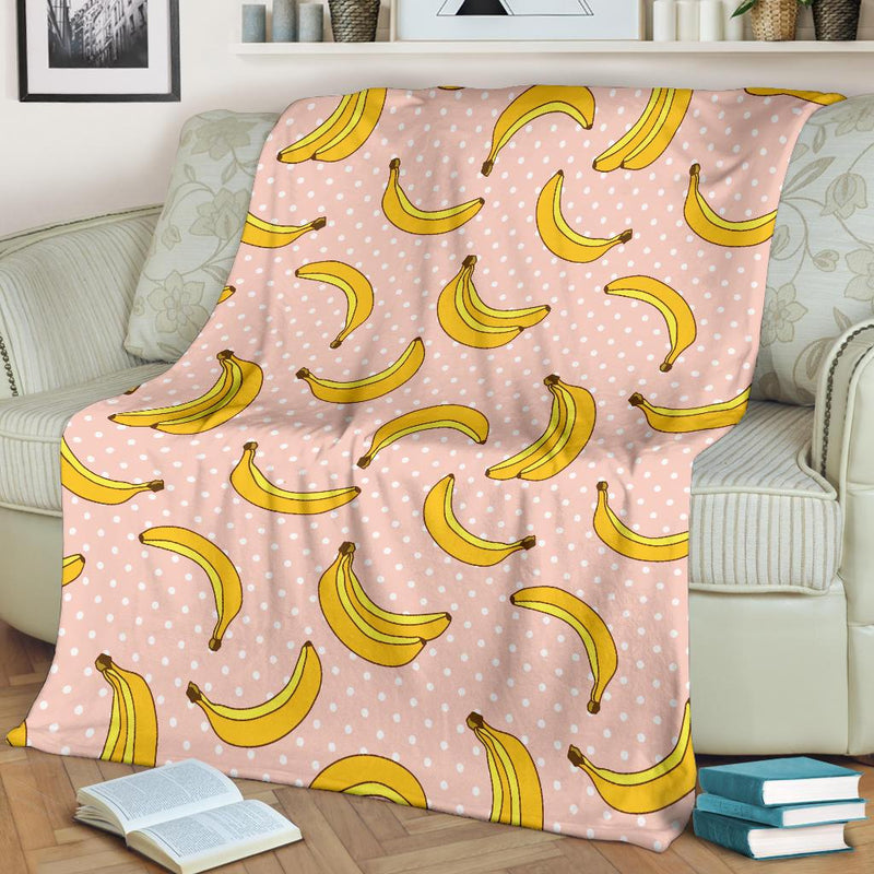 Banana Pattern Print Design BA06 Fleece Blankete