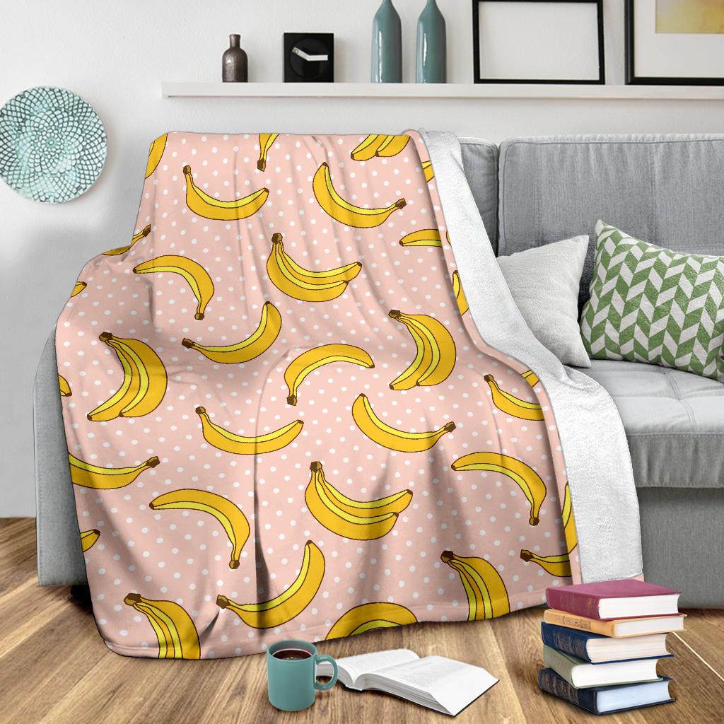 Banana Pattern Print Design BA06 Fleece Blankete