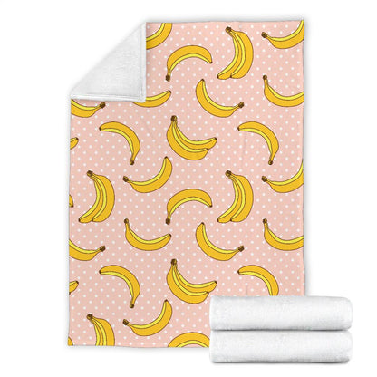 Banana Pattern Print Design BA06 Fleece Blankete
