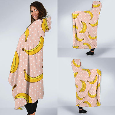 Banana Pattern Print Design BA06 Hooded Blanket-JORJUNE.COM