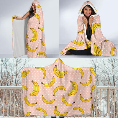 Banana Pattern Print Design BA06 Hooded Blanket-JORJUNE.COM